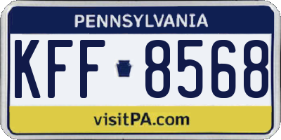 PA license plate KFF8568
