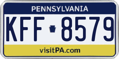 PA license plate KFF8579