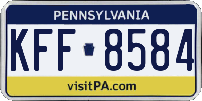 PA license plate KFF8584