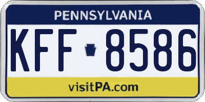 PA license plate KFF8586
