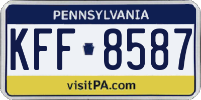 PA license plate KFF8587