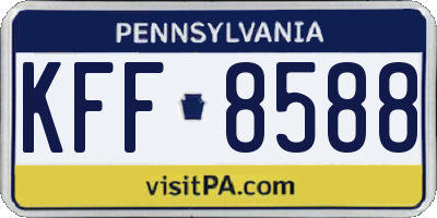 PA license plate KFF8588