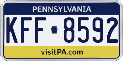 PA license plate KFF8592