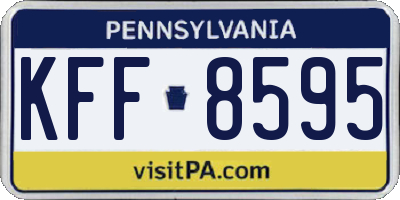 PA license plate KFF8595