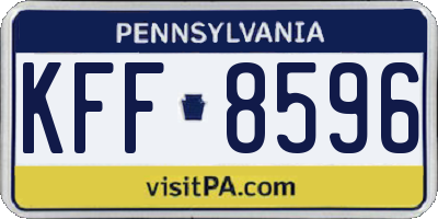 PA license plate KFF8596