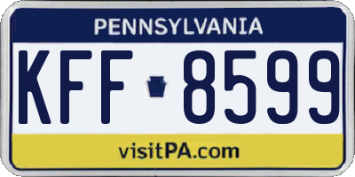 PA license plate KFF8599