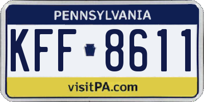 PA license plate KFF8611