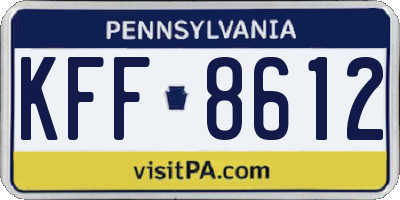 PA license plate KFF8612