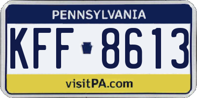 PA license plate KFF8613