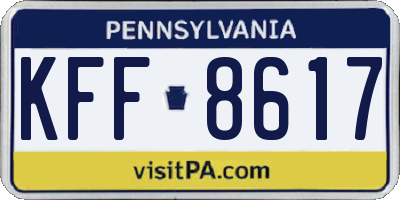 PA license plate KFF8617