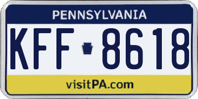 PA license plate KFF8618