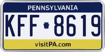 PA license plate KFF8619