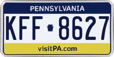 PA license plate KFF8627