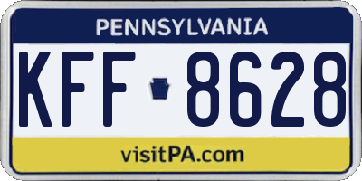 PA license plate KFF8628