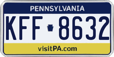 PA license plate KFF8632