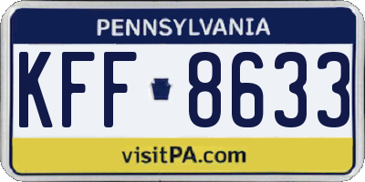 PA license plate KFF8633