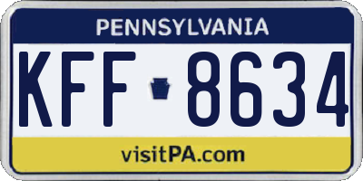 PA license plate KFF8634