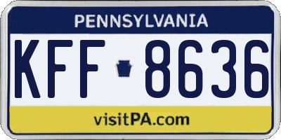 PA license plate KFF8636