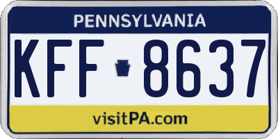 PA license plate KFF8637