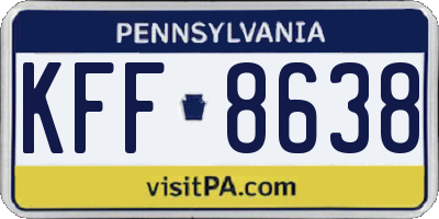 PA license plate KFF8638