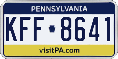 PA license plate KFF8641