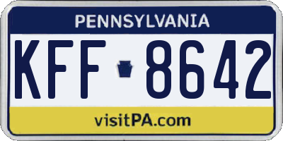 PA license plate KFF8642