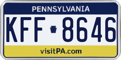 PA license plate KFF8646