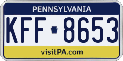 PA license plate KFF8653