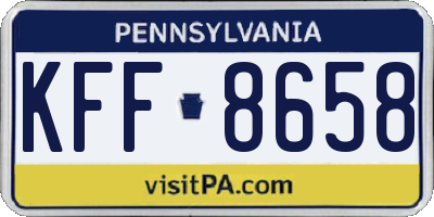 PA license plate KFF8658