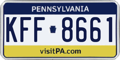 PA license plate KFF8661