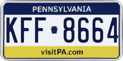 PA license plate KFF8664
