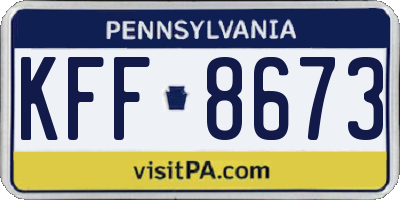 PA license plate KFF8673