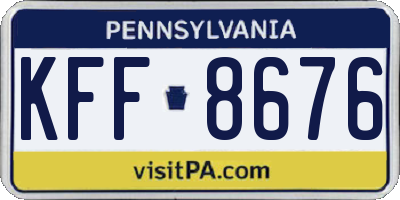 PA license plate KFF8676