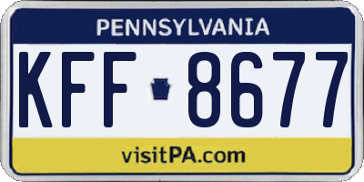 PA license plate KFF8677