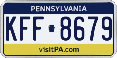 PA license plate KFF8679
