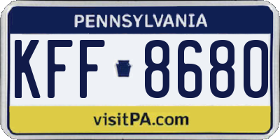 PA license plate KFF8680