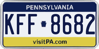 PA license plate KFF8682