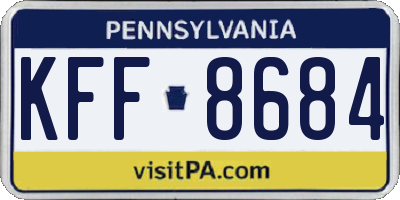 PA license plate KFF8684