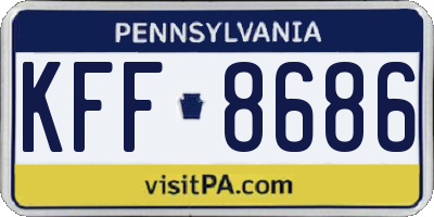 PA license plate KFF8686