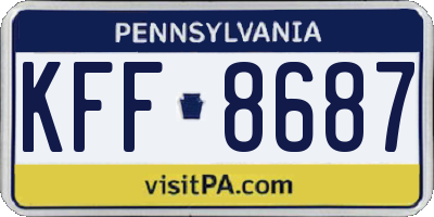 PA license plate KFF8687