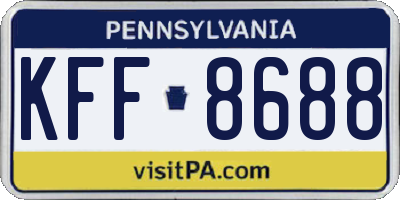 PA license plate KFF8688