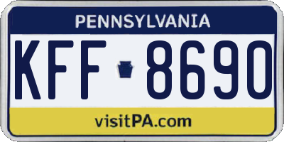 PA license plate KFF8690