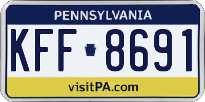 PA license plate KFF8691
