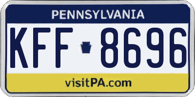 PA license plate KFF8696