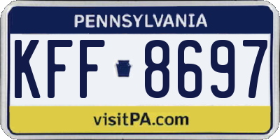 PA license plate KFF8697