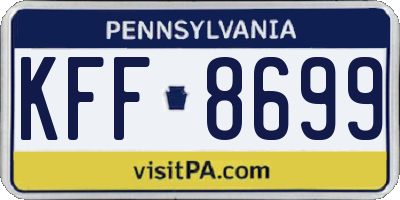 PA license plate KFF8699