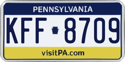 PA license plate KFF8709