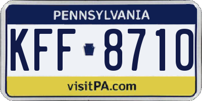 PA license plate KFF8710