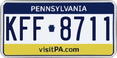 PA license plate KFF8711