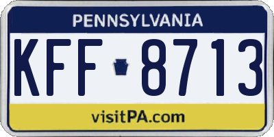 PA license plate KFF8713